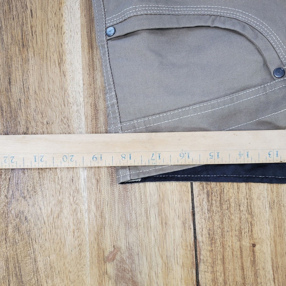 New KUHL Kanvus Jean Men 36x30 Khaki Tan Stretch Canvas Rugged Full Fit Pants - Picture 7 of 8